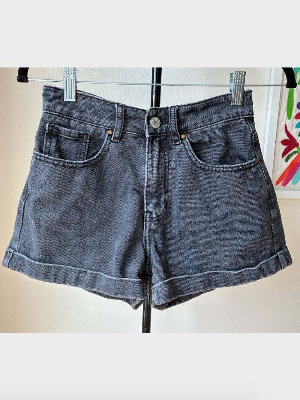 Pacsun Denim Mom Short in Black - Size 23